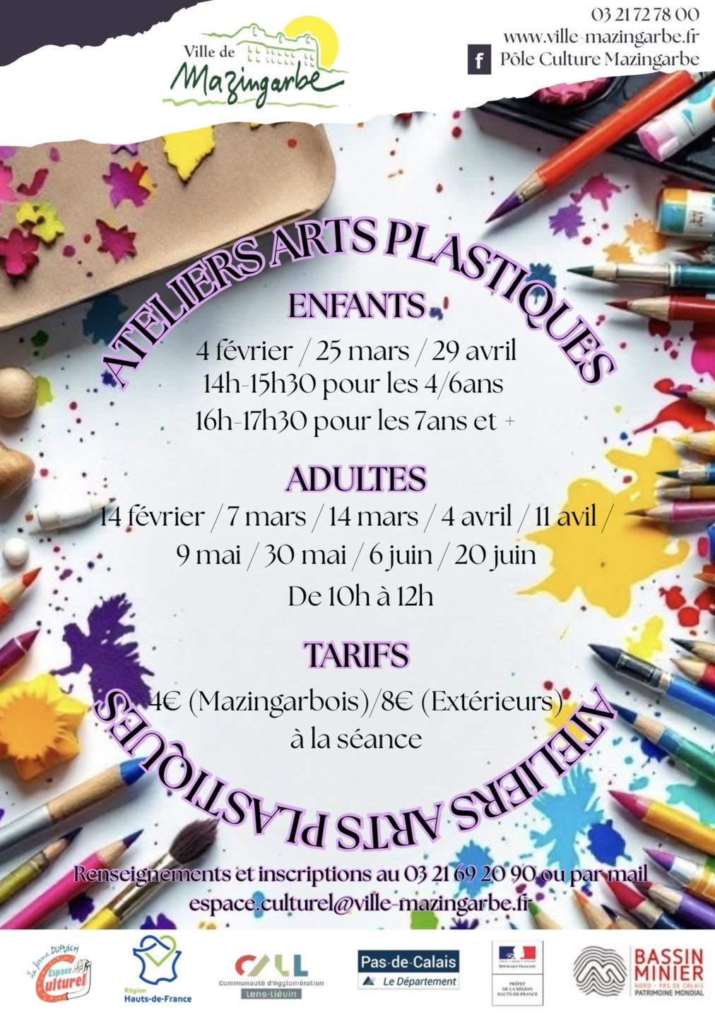 affiche stage arts plastiques